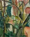Paysage cubiste, village verdoyant